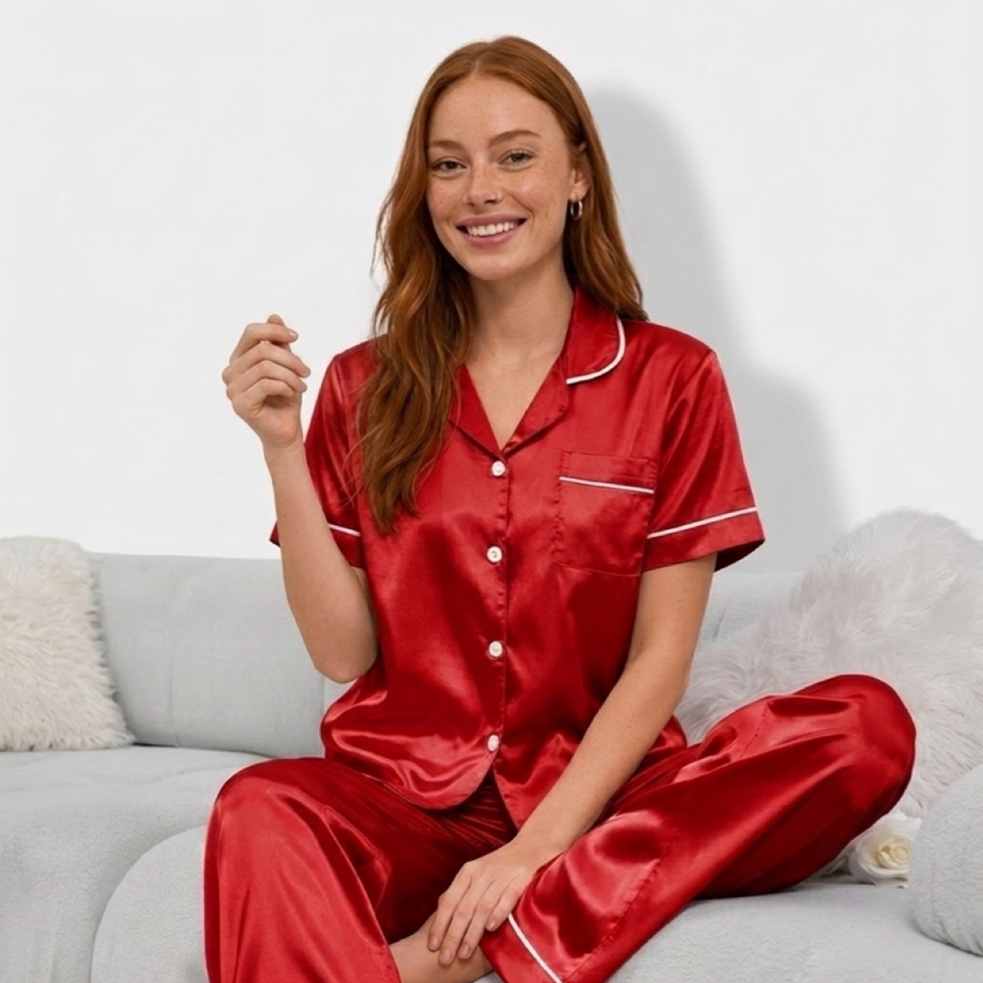 Classic Satin Short Sleeve Pajama