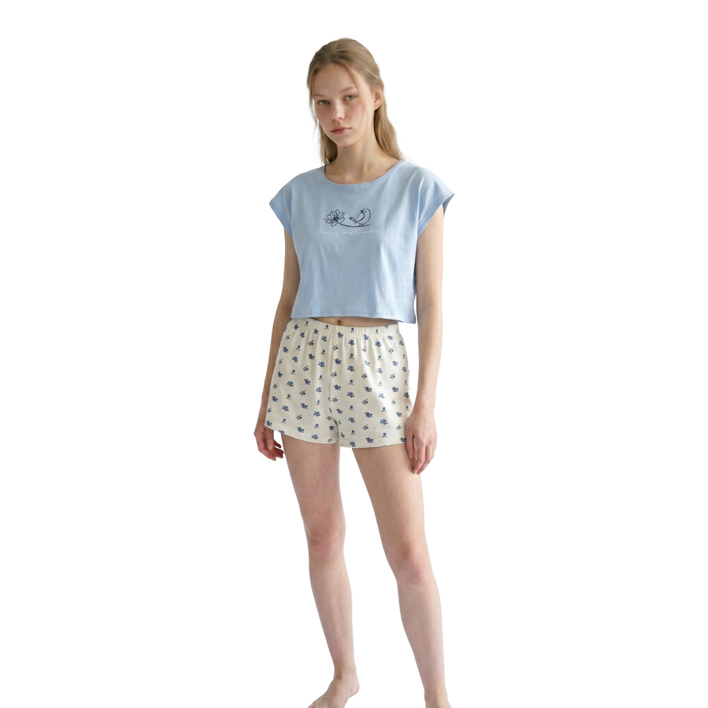 Blooming Bird Short Pajama