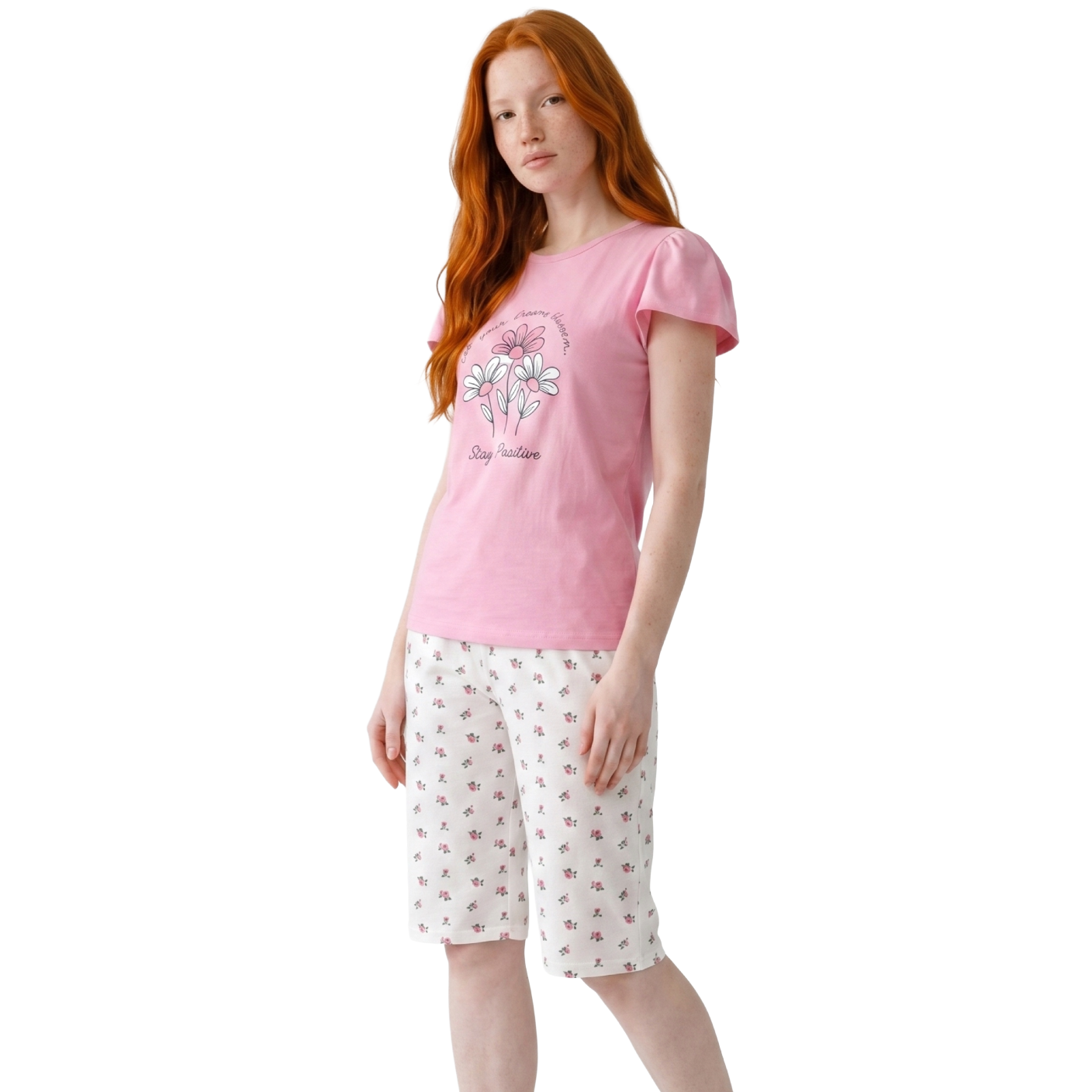 Stay Positive Capri Pajama