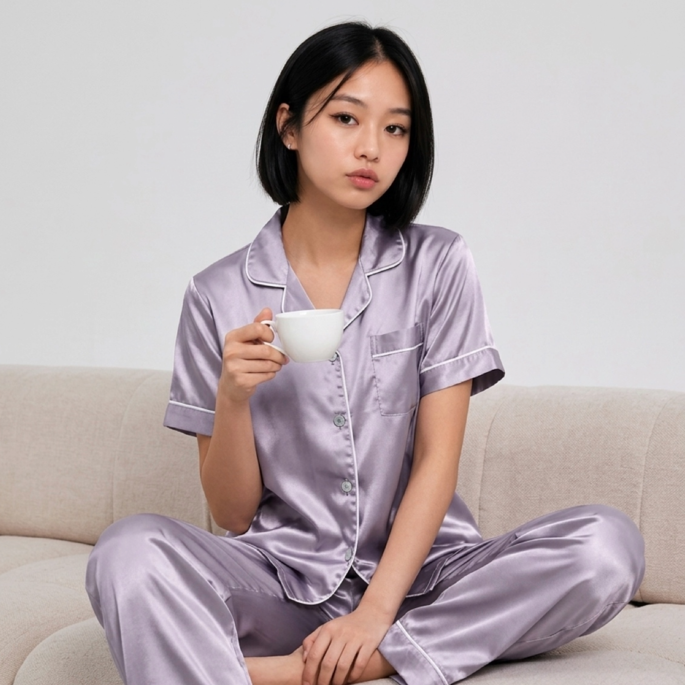 Classic Satin Short Sleeve Pajama